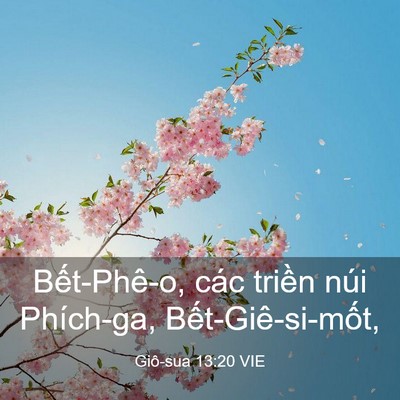 Picture 03 - Giô-sua 13:20 VIE - Bết-Phê-o, các triền núi Phích-ga, - Bible Verse Picture