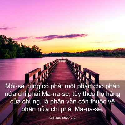 Picture 03 - Giô-sua 13:29 VIE - Môi-se cũng có phát một phần cho phân - Bible Verse Picture