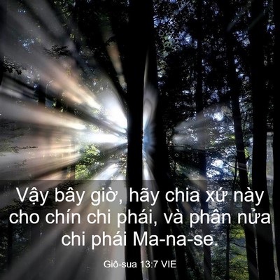 Picture 03 - Giô-sua 13:7 VIE - Vậy bây giờ, hãy chia xứ này cho chín - Bible Verse Picture
