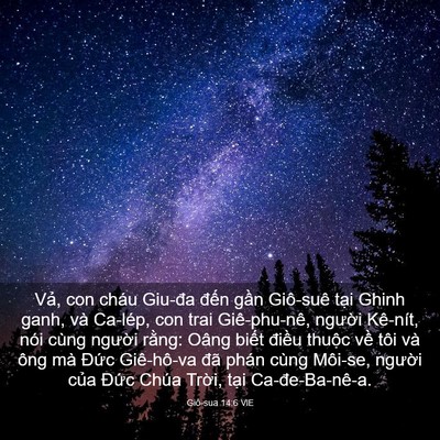 Picture 03 - Giô-sua 14:6 VIE - Vả, con cháu Giu-đa đến gần Giô-suê - Bible Verse Picture