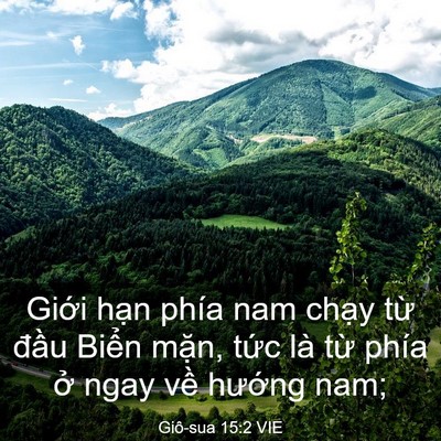 Picture 03 - Giô-sua 15:2 VIE - Giới hạn phía nam chạy từ đầu Biển - Bible Verse Picture