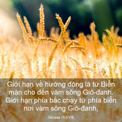 Picture 03 - Giô-sua 15:5 VIE - Giới hạn về hướng đông là từ Biển - Bible Verse Picture
