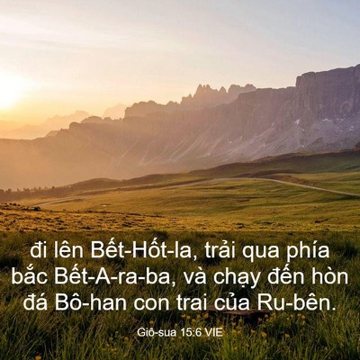 Picture 03 - Giô-sua 15:6 VIE - đi lên Bết-Hốt-la, trải qua phía bắc - Bible Verse Picture