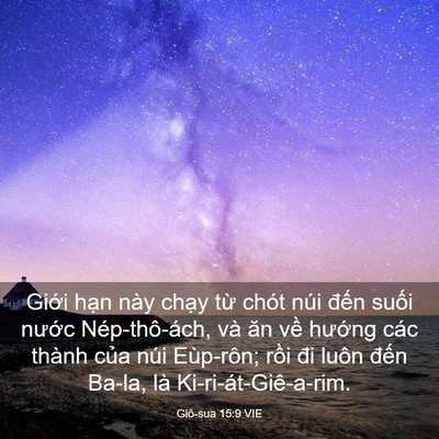 Picture 03 - Giô-sua 15:9 VIE - Giới hạn này chạy từ chót núi đến - Bible Verse Picture