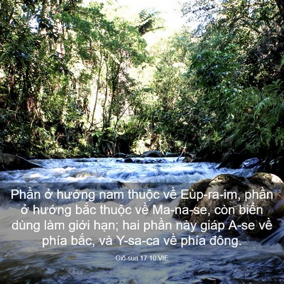 Picture 03 - Giô-sua 17:10 VIE - Phần ở hướng nam thuộc về Eùp-ra-im, - Bible Verse Picture