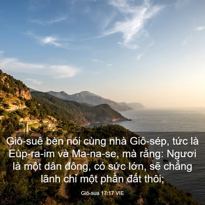 Picture 03 - Giô-sua 17:17 VIE - Giô-suê bèn nói cùng nhà Giô-sép, tức - Bible Verse Picture