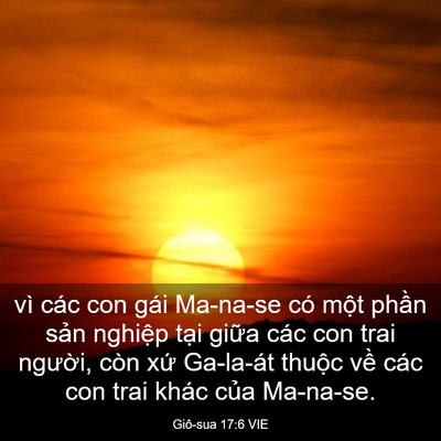 Picture 03 - Giô-sua 17:6 VIE - vì các con gái Ma-na-se có một phần sản - Bible Verse Picture