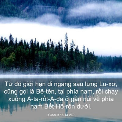 Picture 03 - Giô-sua 18:13 VIE - Từ đó giới hạn đi ngang sau lưng - Bible Verse Picture