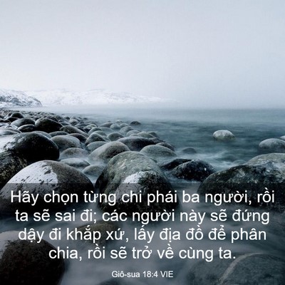 Picture 03 - Giô-sua 18:4 VIE - Hãy chọn từng chi phái ba người, rồi - Bible Verse Picture