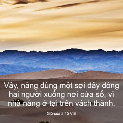 Picture 03 - Giô-sua 2:15 VIE - Vậy, nàng dùng một sợi dây dòng hai - Bible Verse Picture