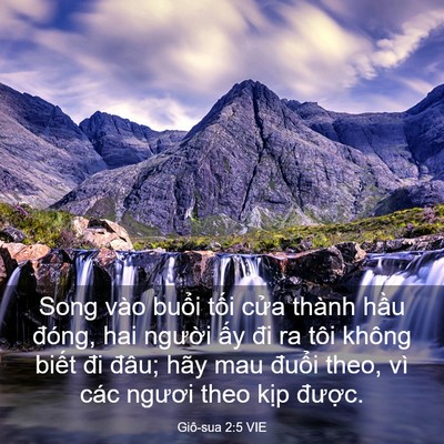 Picture 03 - Giô-sua 2:5 VIE - Song vào buổi tối cửa thành hầu đóng, - Bible Verse Picture