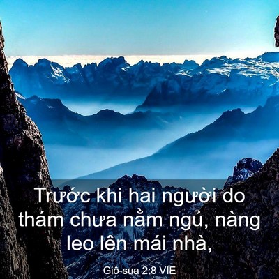 Picture 03 - Giô-sua 2:8 VIE - Trước khi hai người do thám chưa nằm - Bible Verse Picture