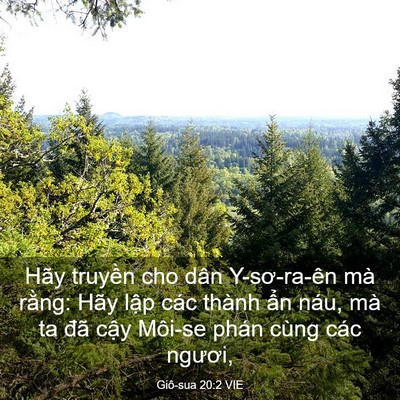 Picture 03 - Giô-sua 20:2 VIE - Hãy truyền cho dân Y-sơ-ra-ên mà rằng: - Bible Verse Picture