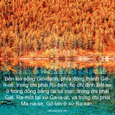 Picture 03 - Giô-sua 20:8 VIE - Bên kia sông Giô-đanh, phía đông thành - Bible Verse Picture