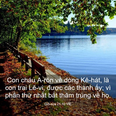 Picture 03 - Giô-sua 21:10 VIE - Con cháu A-rôn về dòng Kê-hát, là con - Bible Verse Picture