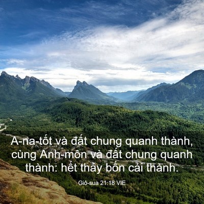 Picture 03 - Giô-sua 21:18 VIE - A-na-tốt và đất chung quanh thành, cùng - Bible Verse Picture