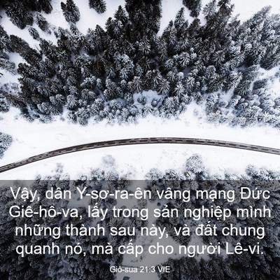 Picture 03 - Giô-sua 21:3 VIE - Vậy, dân Y-sơ-ra-ên vâng mạng Đức - Bible Verse Picture