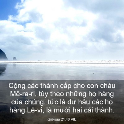 Picture 03 - Giô-sua 21:40 VIE - Cộng các thành cấp cho con cháu Mê-ra-ri, - Bible Verse Picture