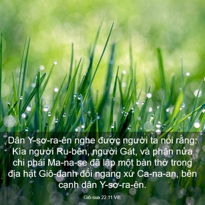Picture 03 - Giô-sua 22:11 VIE - Dân Y-sơ-ra-ên nghe được người ta nói - Bible Verse Picture