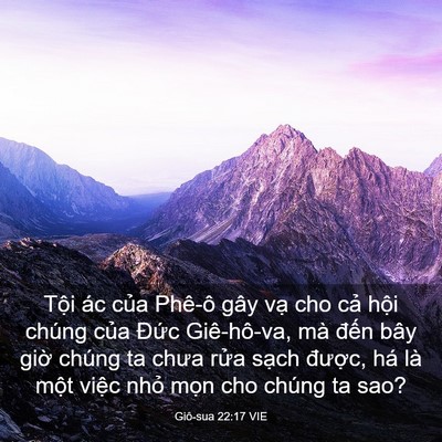 Picture 03 - Giô-sua 22:17 VIE - Tội ác của Phê-ô gây vạ cho cả hội - Bible Verse Picture