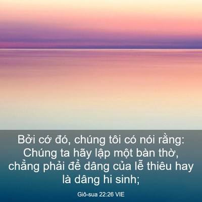 Picture 03 - Giô-sua 22:26 VIE - Bởi cớ đó, chúng tôi có nói rằng: - Bible Verse Picture