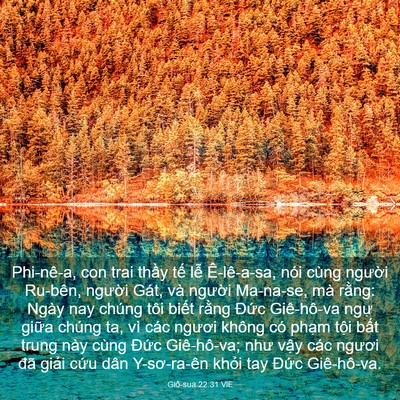 Picture 03 - Giô-sua 22:31 VIE - Phi-nê-a, con trai thầy tế lễ Ê-lê-a-sa, - Bible Verse Picture
