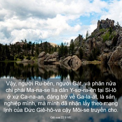 Picture 03 - Giô-sua 22:9 VIE - Vậy, người Ru-bên, người Gát, và phân - Bible Verse Picture