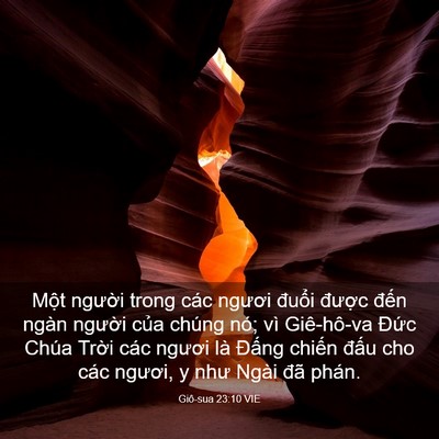 Picture 03 - Giô-sua 23:10 VIE - Một người trong các ngươi đuổi - Bible Verse Picture