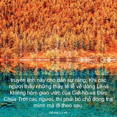 Picture 03 - Giô-sua 3:3 VIE - truyền lịnh này cho dân sự rằng: Khi - Bible Verse Picture