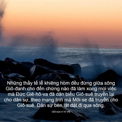 Picture 03 - Giô-sua 4:10 VIE - Những thầy tế lễ khiêng hòm đều - Bible Verse Picture