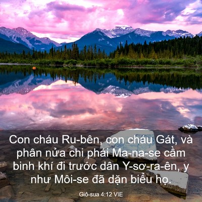 Picture 03 - Giô-sua 4:12 VIE - Con cháu Ru-bên, con cháu Gát, và phân - Bible Verse Picture