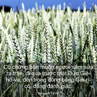 Picture 03 - Giô-sua 4:13 VIE - Có chừng bốn muôn người sắm sửa ra - Bible Verse Picture