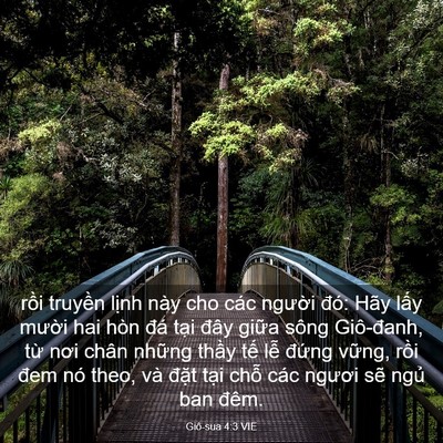 Picture 03 - Giô-sua 4:3 VIE - rồi truyền lịnh này cho các người - Bible Verse Picture