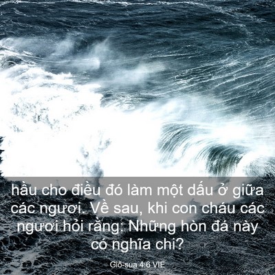 Picture 03 - Giô-sua 4:6 VIE - hầu cho điều đó làm một dấu ở - Bible Verse Picture