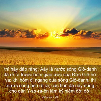 Picture 03 - Giô-sua 4:7 VIE - thì hãy đáp rằng: Aáy là nước sông - Bible Verse Picture
