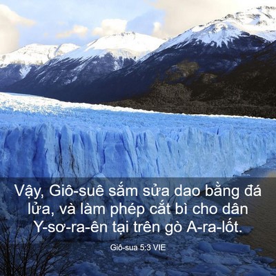 Picture 03 - Giô-sua 5:3 VIE - Vậy, Giô-suê sắm sửa dao bằng đá - Bible Verse Picture
