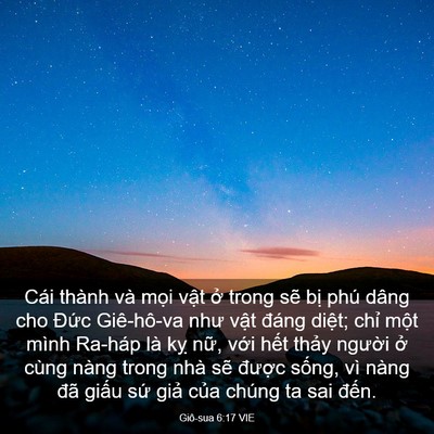 Picture 03 - Giô-sua 6:17 VIE - Cái thành và mọi vật ở trong sẽ bị - Bible Verse Picture