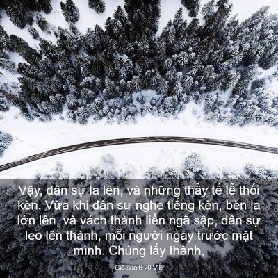 Picture 03 - Giô-sua 6:20 VIE - Vậy, dân sự la lên, và những thầy tế - Bible Verse Picture