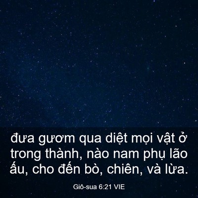 Picture 03 - Giô-sua 6:21 VIE - đưa gươm qua diệt mọi vật ở trong - Bible Verse Picture