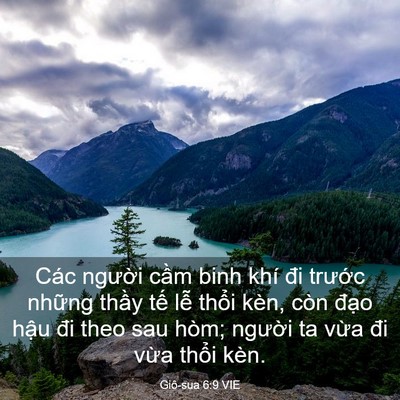 Picture 03 - Giô-sua 6:9 VIE - Các người cầm binh khí đi trước - Bible Verse Picture