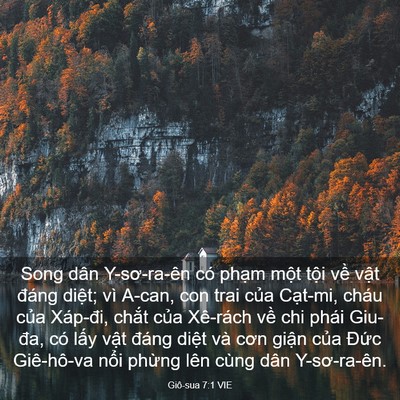 Picture 03 - Giô-sua 7:1 VIE - Song dân Y-sơ-ra-ên có phạm một tội - Bible Verse Picture