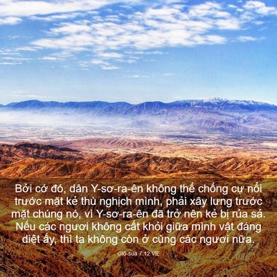 Picture 03 - Giô-sua 7:12 VIE - Bởi cớ đó, dân Y-sơ-ra-ên không thế - Bible Verse Picture