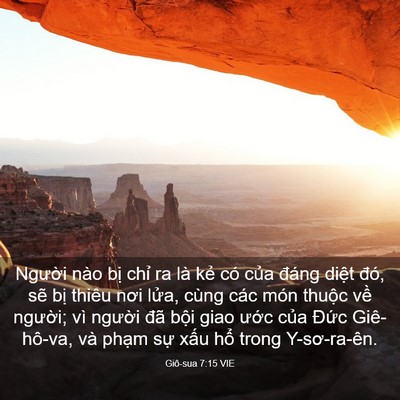 Picture 03 - Giô-sua 7:15 VIE - Người nào bị chỉ ra là kẻ có của - Bible Verse Picture