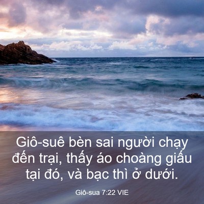 Picture 03 - Giô-sua 7:22 VIE - Giô-suê bèn sai người chạy đến trại, - Bible Verse Picture