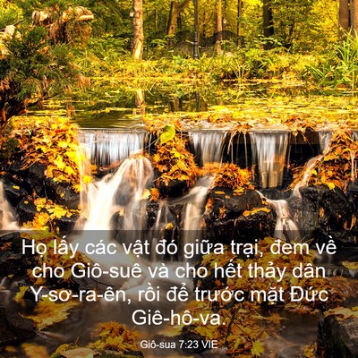 Picture 03 - Giô-sua 7:23 VIE - Họ lấy các vật đó giữa trại, đem - Bible Verse Picture