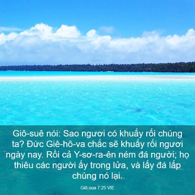 Picture 03 - Giô-sua 7:25 VIE - Giô-suê nói: Sao ngươi có khuấy rối - Bible Verse Picture