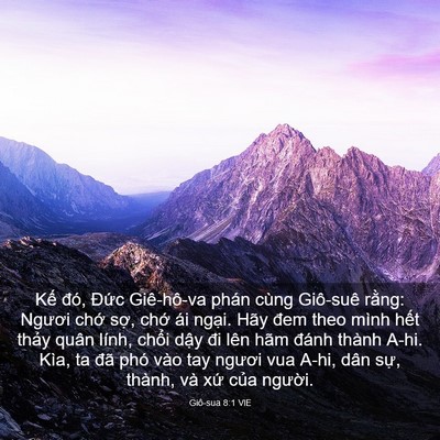Picture 03 - Giô-sua 8:1 VIE - Kế đó, Đức Giê-hô-va phán cùng - Bible Verse Picture