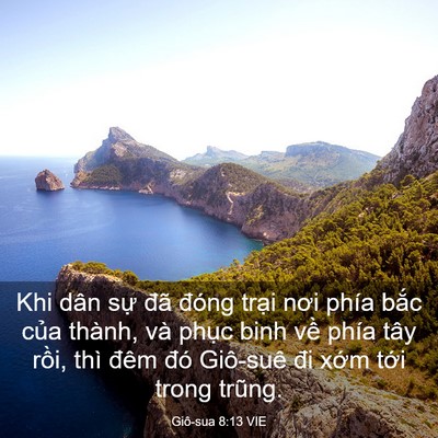 Picture 03 - Giô-sua 8:13 VIE - Khi dân sự đã đóng trại nơi phía bắc - Bible Verse Picture