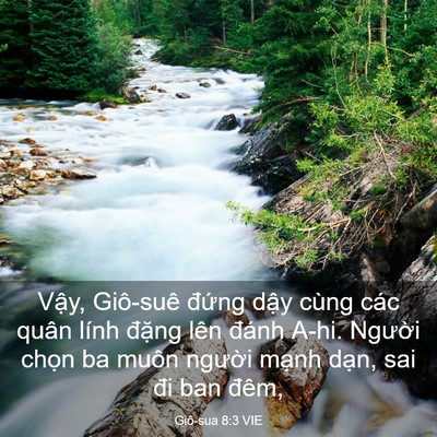 Picture 03 - Giô-sua 8:3 VIE - Vậy, Giô-suê đứng dậy cùng các quân - Bible Verse Picture