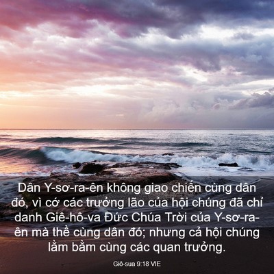 Picture 03 - Giô-sua 9:18 VIE - Dân Y-sơ-ra-ên không giao chiến cùng dân - Bible Verse Picture